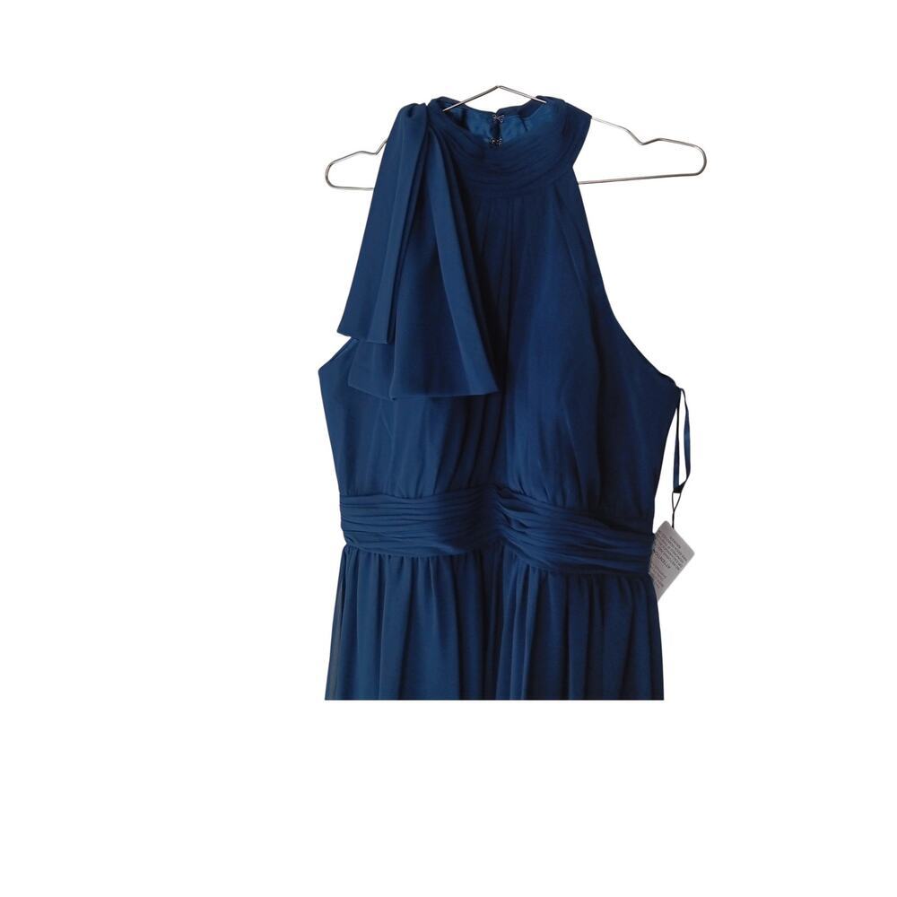 New Mac Duggal IEENA Navy Chiffon Gown Size 10 Formal Evening Bridesmaid Dress - Picture 8 of 16